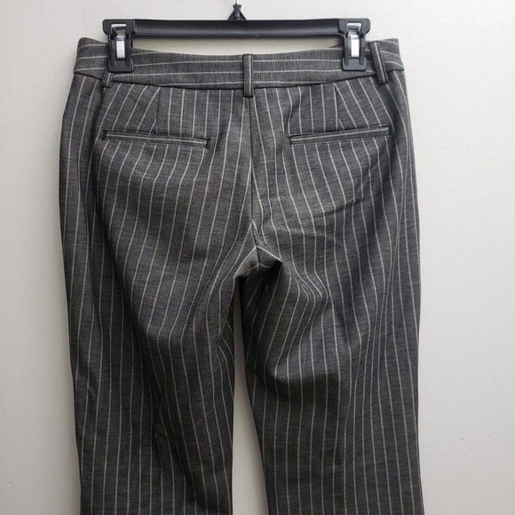 Express Editor Barely Boot Low Rise Dress Pants 2 Gray White Stripes Stretch - Picture 5 of 9